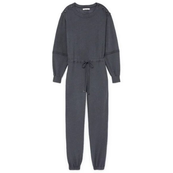 New Xirena | Jenn Fleece Lined Jumpsuit Ember Charcoal Gray Jogger Style Large - Picture 9 of 11